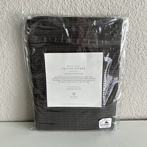 Restoration Hardware Petite Pleat Cotton Sateen Lumbar Sham Graphite Dark Gray